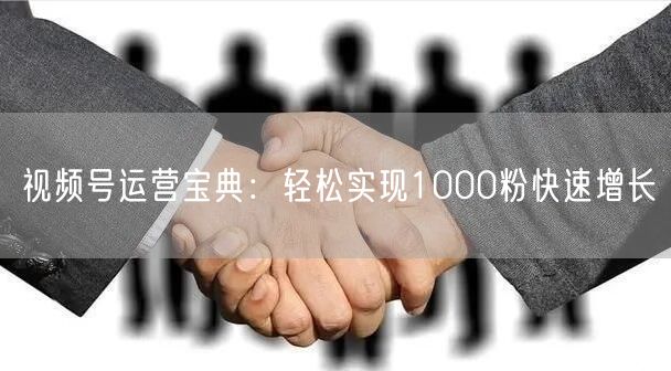 视频号运营宝典：轻松实现1000粉快速增长