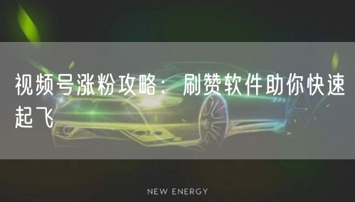 视频号涨粉攻略：刷赞软件助你快速起飞