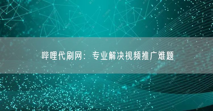 哔哩代刷网：专业解决视频推广难题