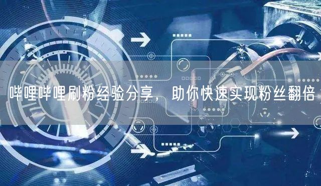 哔哩哔哩刷粉经验分享，助你快速实现粉丝翻倍