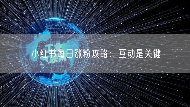 小红书每日涨粉攻略：互动是关键