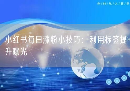 小红书每日涨粉小技巧：利用标签提升曝光
