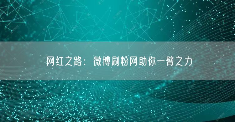 网红之路：微博刷粉网助你一臂之力