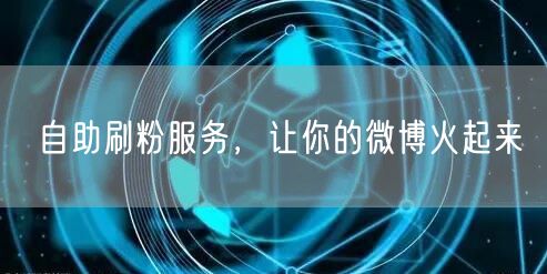 自助刷粉服务，让你的微博火起来