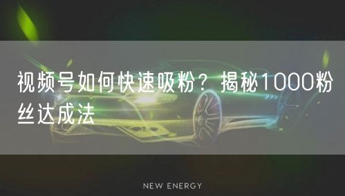 视频号如何快速吸粉？揭秘1000粉丝达成法